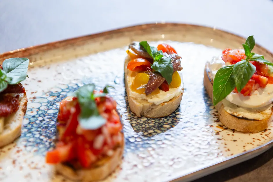 Bruschetta with stracciatella and cherry tomatoes